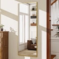 thumbnail image 7 of SEETHRUGLIMMER 64"x 21.25" Rectangle Full Length Mirror Metal Frame Floor Mirror with Stand, Gold, 7 of 7