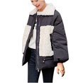 thumbnail image 2 of WREESH Women Pocket Zipper Integrated Color Block Warm Cotton Jacket, 2 of 4