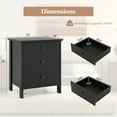 thumbnail image 6 of Topbuy 3-Drawer Modern Nightstand Bedside Table Wooden End Table Black, 6 of 9