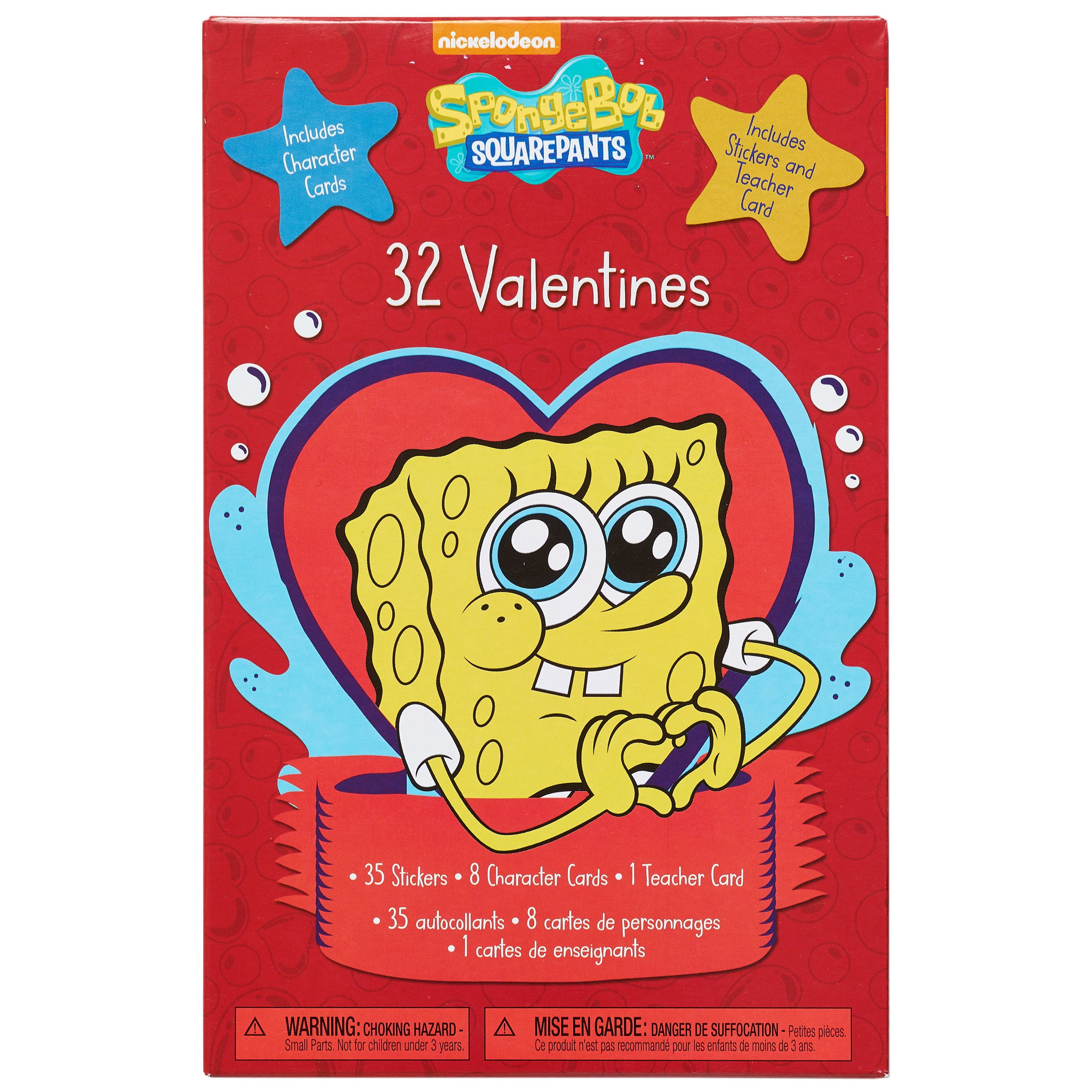 spongebob squarepants valentines day exchange cards 32 volleyball valentines cards