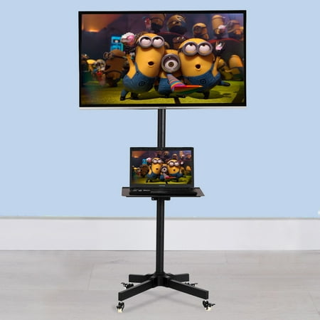 37 Plasma Panel - Goplus TV Cart Stand Plasma LCD LED Flat Screen Panel w/ Wheels Mobile Fits 19'' to 37''