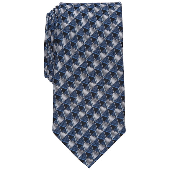 Perry Ellis Men's Dunstan Geometric Print Tie Navy Blue Necktie