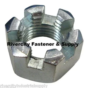 (1) 3/4-16 Slotted Hex Castle Nut Zinc Plated 3/4X16 Fine Thread Lock Nut