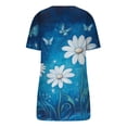 thumbnail image 5 of Lydiaunistar T-Shirt Décontracté à Manches Courtes pour Femmes, Grande Taille, Col Rond, Imitation Coton, Léger, pour Usage Quotidien, Bleu, 5 of 5