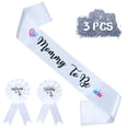 thumbnail image 1 of HAPPYLAND Decoraciones de revelación de género Faja e insignia de hojalata Mommy to Be and Daddy to Be Baby Shower, 1 of 5