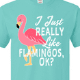 thumbnail image 4 of Inktastic I Just Really Like Flamingos Ok with Pink Flamingo T-Shirt, 4 of 5
