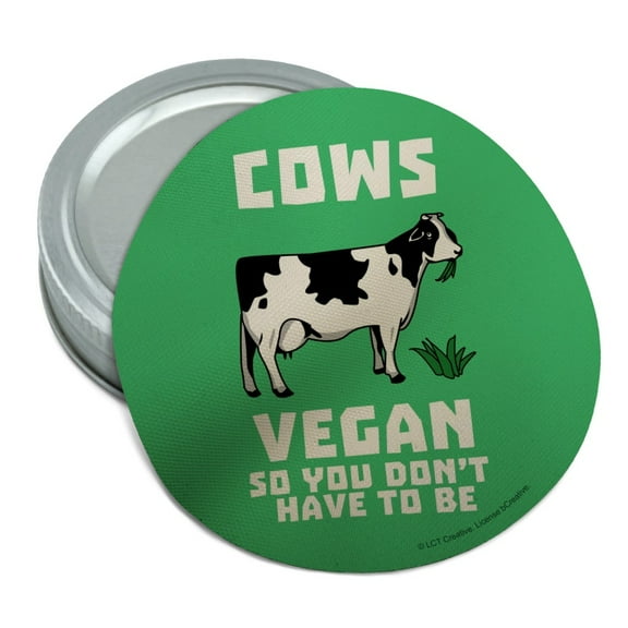 Cows Vegan So You Don't Have to Be Funny Humor Round Rubber Non-Slip Jar Gripper Lid Opener