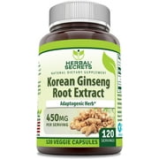 Herbal Secrets Korean Ginseng Root Extract 120 Veggie Capsules Supplement | Non-GMO | Gluten Free | Made in USA