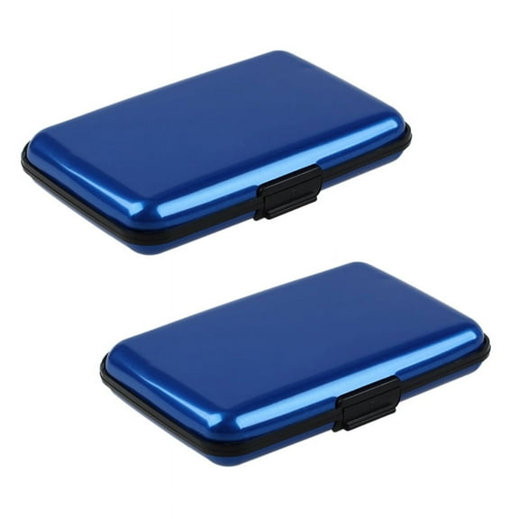 2X Waterproof Business Id Credit Card Wallet Holder Aluminum Metal Case Box (Random Color)