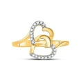 thumbnail image 2 of Diamond Princess 10kt Yellow Gold Womens Round Diamond Double Heart Ring 1/12 Cttw, 2 of 4