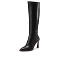 thumbnail image 1 of Vince Camuto Perintie Black Leather Pointed Toe Knee High High Heel Dress Boot (Black, 7.5), 1 of 6