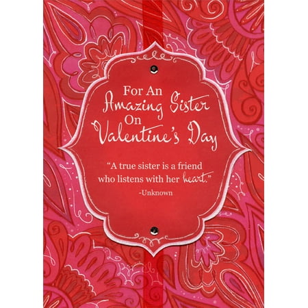 Designer Greetings Listens with Her Heart Hand Crafted: Sister Premium Keepsake Valentine's Day