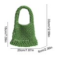 thumbnail image 2 of Woven Tote Bag 13x7.9 Inch Lightweight Cotton Rope Handbag Compact Hollow Woven Purse for Daily Beach Vacation Shopping Casual Use, 2 of 6