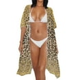 thumbnail image 3 of DISNIMO Leopard Horse Sunflower Print Women Bathing Suit Coverup Casual Loose Swimsuit Coverups Open Front Kimono Cardigan Cover Up Half Sleeve Summer Beach Cover up, 3 of 6