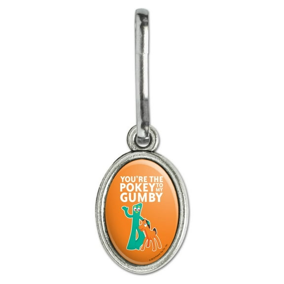 You're The Pokey To My Gumby Best Friends Antiqued Oval Charm Clothes Purse Suitcase Backpack Zipper Pull Aid