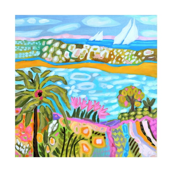Trademark Fine Art Karen Fields Palm Retreat Canvas Wall Art - 35x35