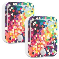 Yayeee 2-Pack Plug in LED Night Lights with Light Sensors Motion Detectors, Green Colorful Circles