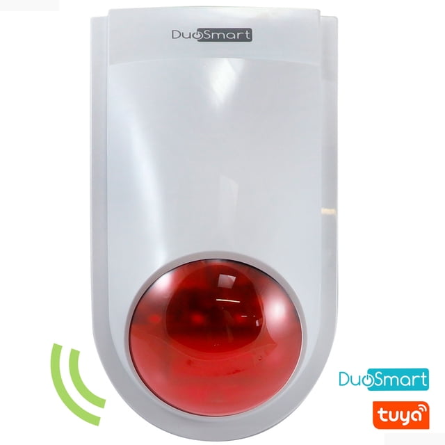 Alarma Sirena Sonido con Estrobo Wifi Exterior Duosmart B20