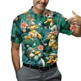 thumbnail image 5 of Funny Tropical Duck Golf Polo Shirts For Men Shirt Floral Aloha Golf Polos Mens Polo Shirts Short Sleeve Button Up Shirt Men, 5 of 7
