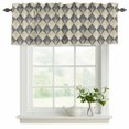 thumbnail image 2 of Yellow Black Valances for Windows, Decorative Rod Pocket Window Valance Curtains, Modern Contemporary Floral Art Vintage Short Curtain Drapes for Kitchen/Bathroom/Living Room, 2 Panels, 54" W x 18" L, 2 of 8