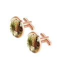 thumbnail image 2 of Coconut Tree Stylish Shirt Cufflink Set, Made of Stainless Steel, for Formal Attire, Includes Shirt Cufflink, Shirt Clip, and Men's Cufflinks, 2 of 6