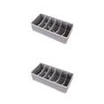 thumbnail image 1 of Yuarrent Cajón Organizador de ropa interior Armario Cajón Sujetador Bragas Caja de soporte de almacenamiento de tela no tejida, gris, 6 rejillas, Gris 6 cuadrícula 2piezas Yuarrent CBP146817, 1 of 5