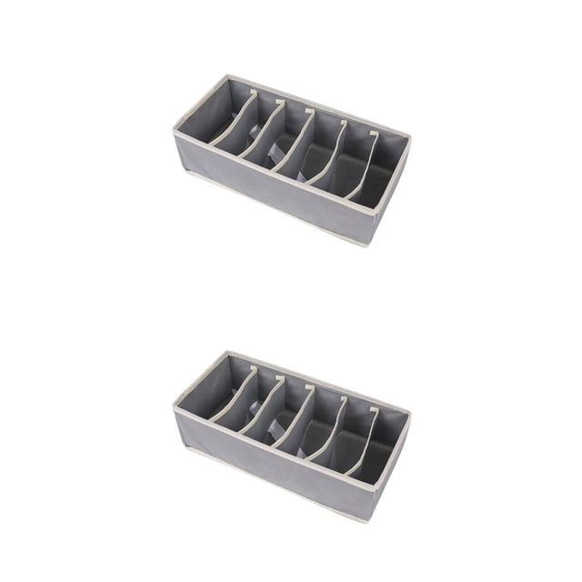 Yuarrent Cajón Organizador de ropa interior Armario Cajón Sujetador Bragas Caja de soporte de almacenamiento de tela no tejida, gris, 6 rejillas, Gris 6 cuadrícula 2piezas Yuarrent CBP146817