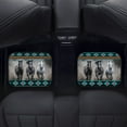 thumbnail image 4 of Renewold Car Floor Mats 4 Pack Universal Fit Front & Rear Rubber Auto Rugs Full Set, Car Interior Decoration for SUV Van Truck Sedan, Southwest American Tribal Horse Gray, 4 of 7