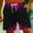 Hot Pink, variant on Mens Shorts Colorblock Fire Pants Shorts for Man Beach Hawaiian Ruched Tropical Straight Leg Fall Summer 2024 Father's Day Gifts For Dad ,4th of July Gifts for Men
