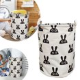 thumbnail image 1 of Stylish Patterned Linen Laundry Hamper Large Open Top Breathable Fabric For Bedroom Bathroom Durable And Easy Design, 1 of 5