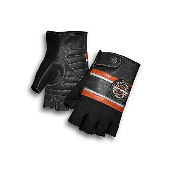 Harley-Davidson Men's Mixed Media Fingerless Gloves with Coolcore Technology - 98216-18VM - 3X-Large