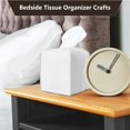 thumbnail image 4 of HAHDAXIA Tissue Box Cover, White Tissue Paper Covers Square for Tissues Cube Box, Vanity Faux Leather Tissue Box Cover Compatible with Kleenex Tissue Box for Bathroom Dresser Countertop Decor, 4 of 7