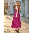 thumbnail image 6 of Arshiner Girls Summer Dress Maxi Spaghetti Strap Ruched Flowy Beach Boho Casual Teen Girl Sundress, 6 of 6