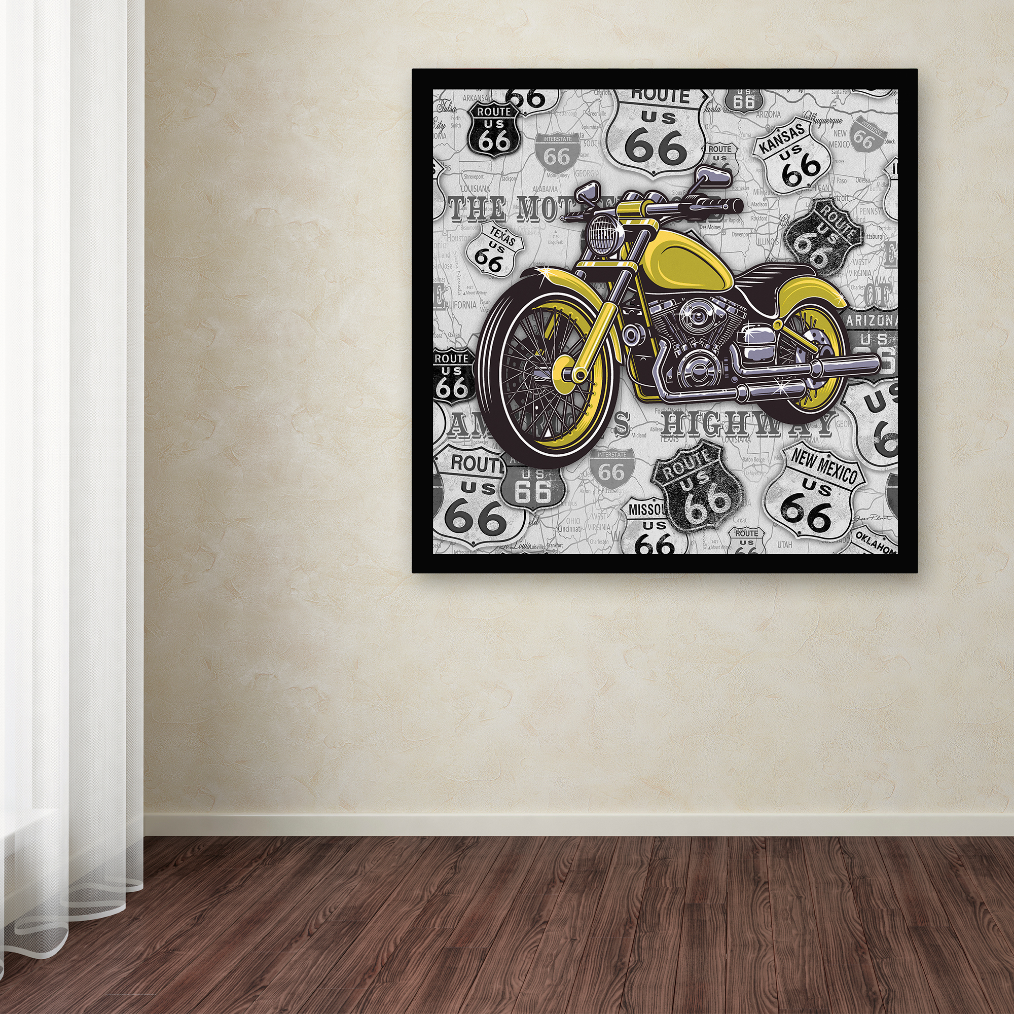 Trademark Fine Art 'Vintage Motorcycles On Route 66 17' Canvas Art by Jean Plout