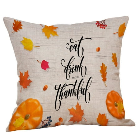 Dzt1968 Happy Thanksgiving Pillows Cover Decor Pillow Case Sofa