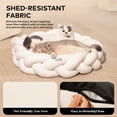 thumbnail image 3 of CheerPals Twisted Pet Bed, Weave Cat Bed Sofa with Cushion for Indoor Cats Puppy(White), 3 of 8