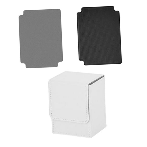 Caja para baraja de cartas con 2 divisores que se adapta a más de 100 cajas de almacenamiento de tarjetas versátiles de 3,1x3x4 pulgadas Blanco