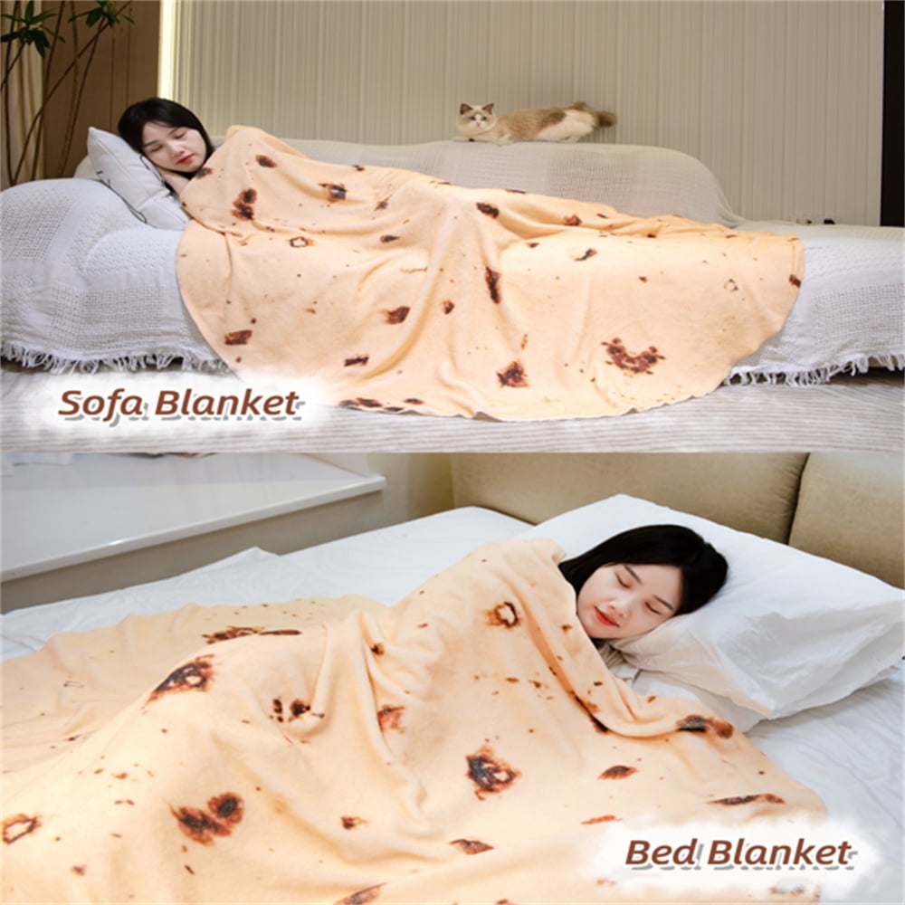 Burrito Wrap Blanket Throw Tortilla Texture Soft Blanket Mat Sofa Bedding rugs 