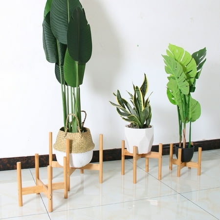 

GXSR Plant Stand Flower Pot Holder - Indoor Bamboo Mid Century Modern Plant Holder Display Rack for House Plants Home Decor