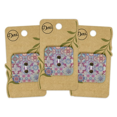 UPC: 0072879308631 | Dritz Sustainable Coconut Square Button 35mm Purple 3 Pack
