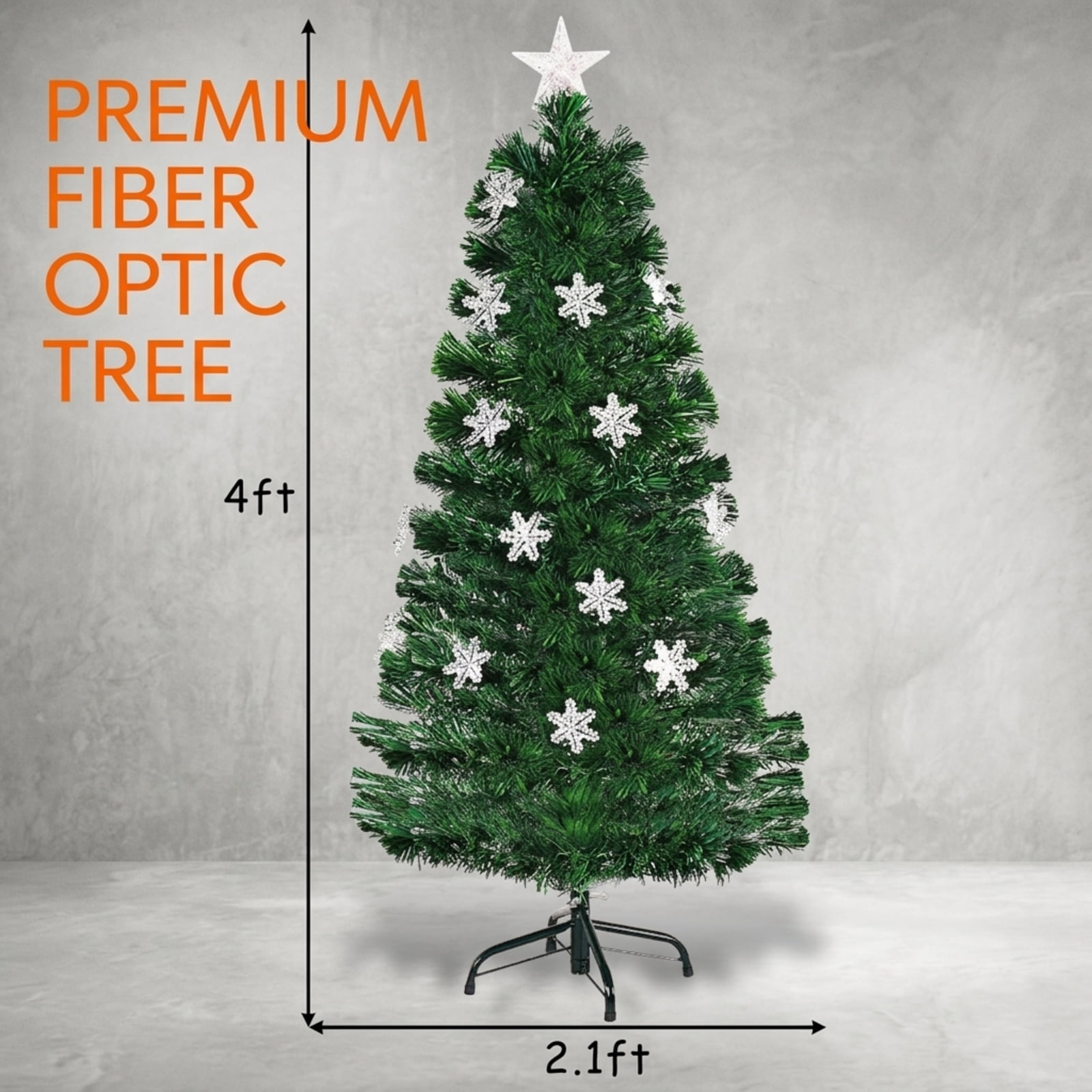 RUIE, 4 ft, Pre-Lit Artificial Christmas Tree, Small Pre-Lit Tree, 170 Branch Tips, Green, Hinged Branches for Christmas Party Living Room Decor