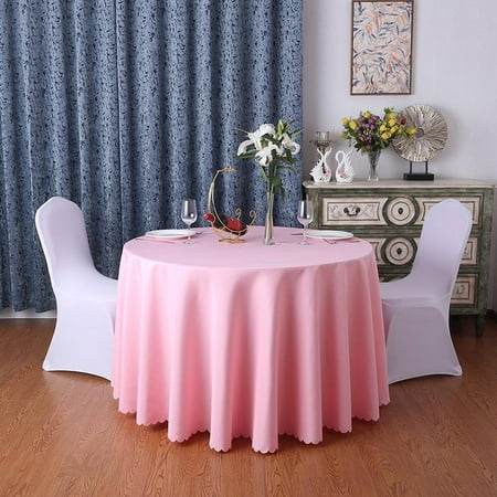 

MARSMO Round Tablecloth Stain Resistant Polyester Fabric Washable Tablecloth Table Decoration for Kitchen Dining Outdoor Dining Room Wedding Diameter 2.2M 2.2m Pink