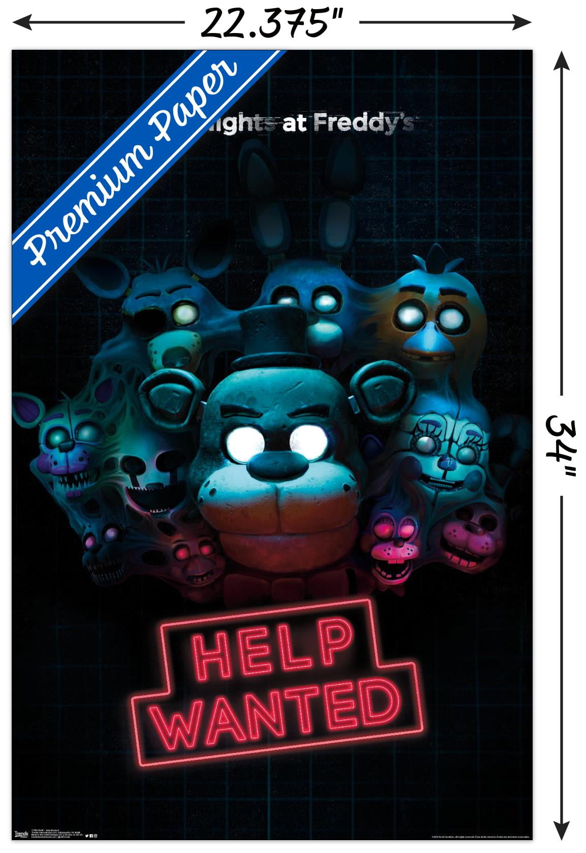  Trends International Five Nights at Freddy's: Security Breach -  Group Wall Poster, 22.375 x 34, Poster & Mount Bundle : Home & Kitchen