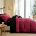 thumbnail image 2 of RUIKASI 7 Pieces Red/Black King Bed Comforter Set with Sheets - Bed in a Bag with Comforter and All Season Sheets, Pillowcases, 2 of 7