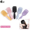 thumbnail image 3 of Square Hollow Hair Scalp Massage Comb Hair Brush Anti-static Wet Dry Curly Detangler Hairbrush Nylon Salon Hair Styling Tools, 3 of 9