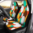 thumbnail image 1 of RYLABLUE Set of 2 Car Seat Covers Bold Polka Dot Pattern Random Circles in Red White Universal Auto Front Seats Protector Fits for Car,SUV Sedan,Truck, 1 of 5