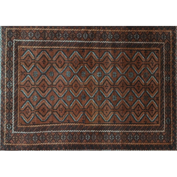 Ahgly Company Indoor Rectangle Southwestern Light Blue Country Area Rugs, 7' x 10'