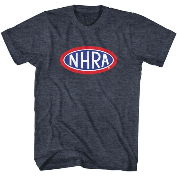 National Hot Rod Association NHRA Logo Navy Heather Adult T-Shirt