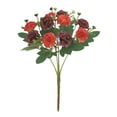 thumbnail image 2 of 1Pc Artificial Hydrangea Flower Realistic Faux Floral Stem for Home Wedding Table Arrangement Seasonal Decorative Display,artificial flowers,hydrangea decor,Brick Red, 2 of 10