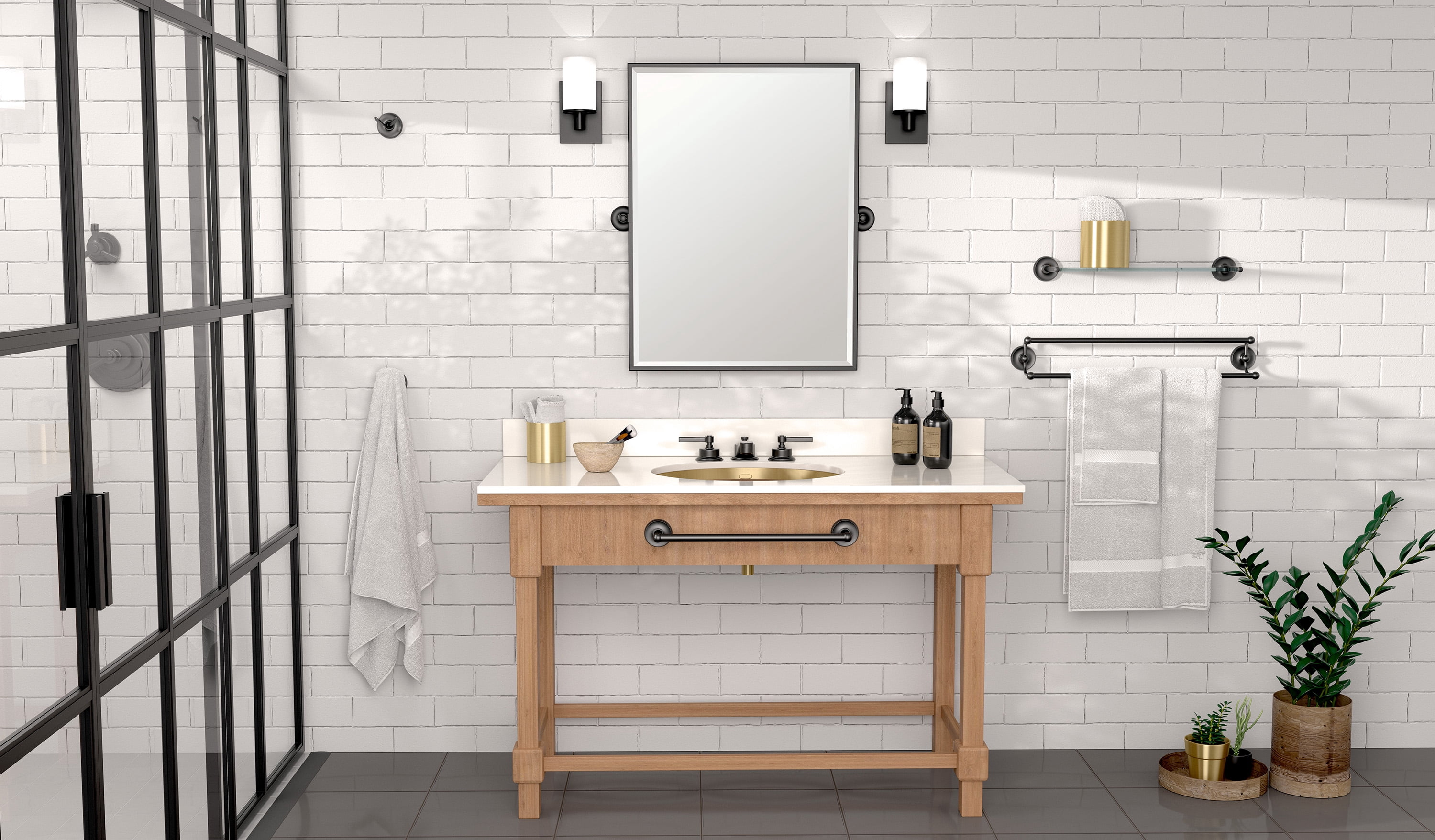 Gatco 5370MX Designer II Euro Toilet Paper Holder, Matte Black